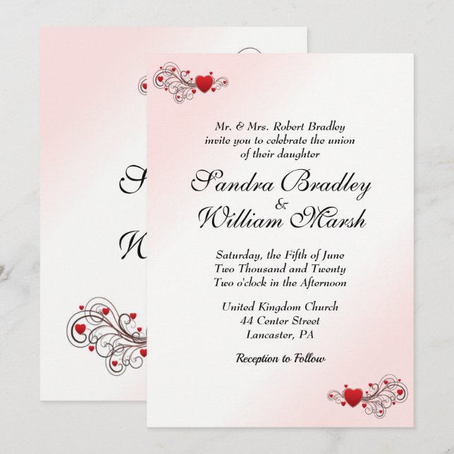 Valentine Wedding Invitation (Front/Back)