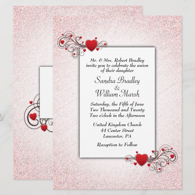 Valentine Wedding Invitation (Front/Back)