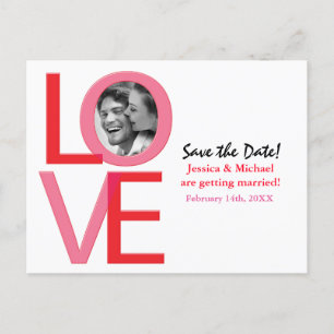 Valentine Wedding Save Date Photo Love Postcard