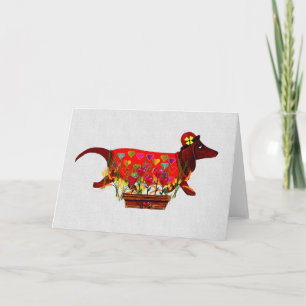 Valentine Weiner Dog Holiday Card