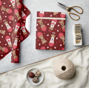 Valentine Welsh Wire Fox Terrier Dogs Wrapping Paper