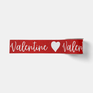 Valentine White Glitter Grosgrain Ribbon