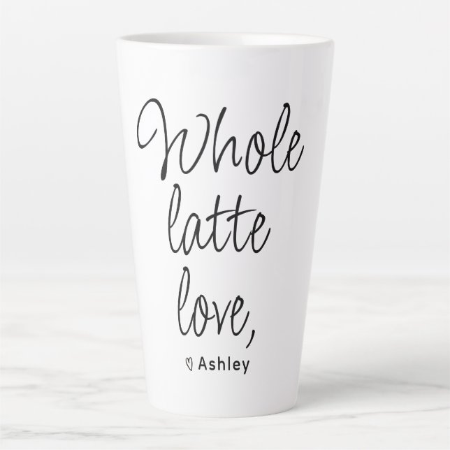 Valentine Whole Latte Love Black Script Mug (Front)