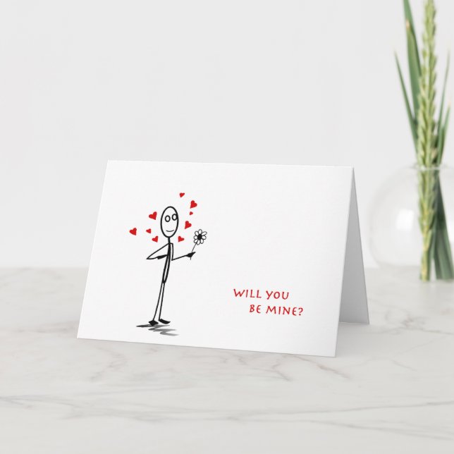 Valentine, Will you be mine? Holiday Card (Front)