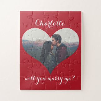 Valentine Will You Marry Me Proposal Heart Photo Jigsaw Puzzle