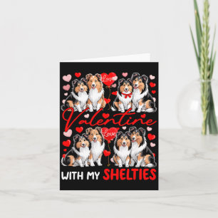 Valentine With My Shelties Couple Dogs Costume Own Card