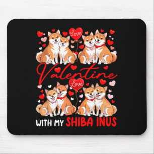 Valentine With My Shiba Inus Couple Dogs Costume O Mouse Mat
