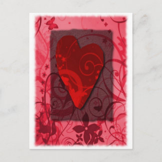 VALENTINE WITH SWIRLS & HEART HOLIDAY POSTCARD