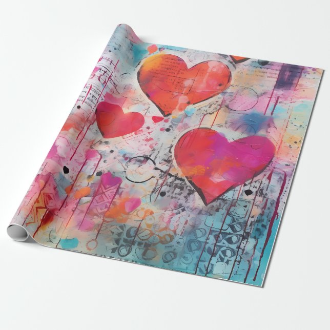 Valentine Wrapping Paper (Unrolled)