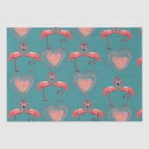 Valentine Wrapping Paper - Flamingo- Retro