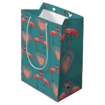 Valentine Wrapping Paper - Flamingo- Retro