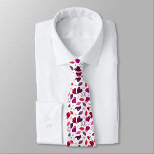 Valentine XOs, Lips & Hearts Tie 
