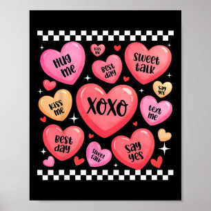 Valentine Xoxo Sweet Talk Hearts Hug Me Kiss Me Poster