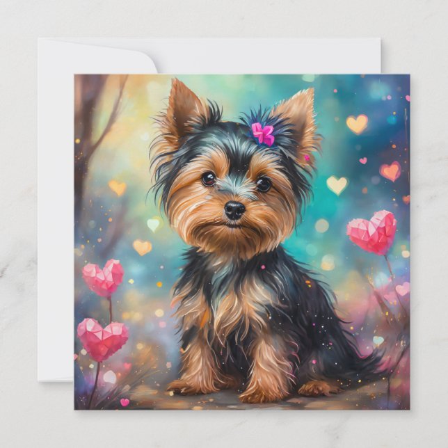 Valentine Yorkie Holiday Card (Front)