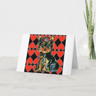 Valentine Yorkie Poo Holiday Card