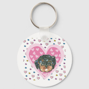 Valentine Yorkie Poo Key Ring