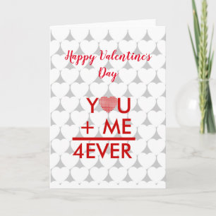 Valentine, you and me forever personalised holiday card