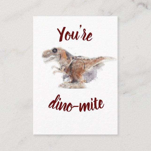 Valentine You are dino-mite Enclosure Card (Front)
