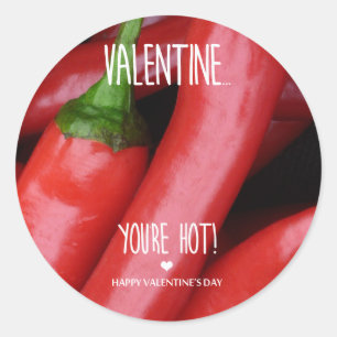 Valentine, you are hot! classic round sticker