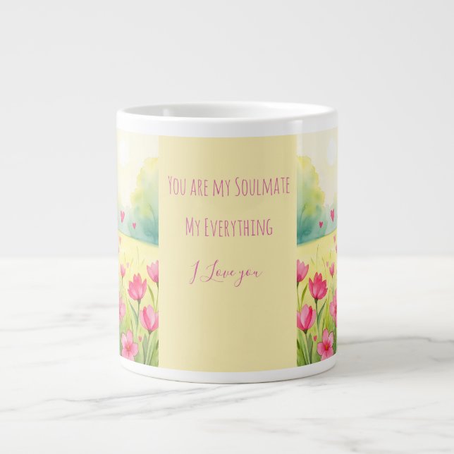 Valentine, You are my Soulmate, My Everything Large Coffee Mug (Front)