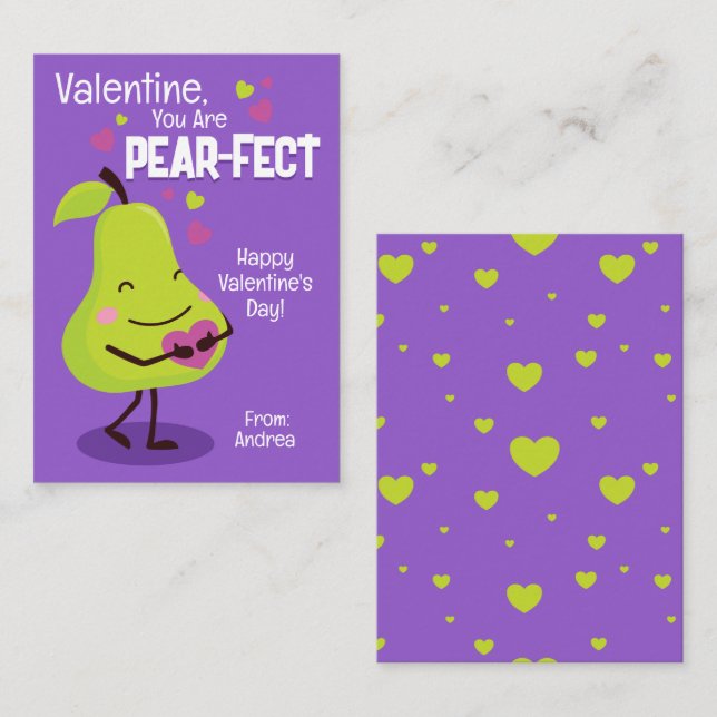Valentine, You Are Pear-Fect Card (Front/Back)