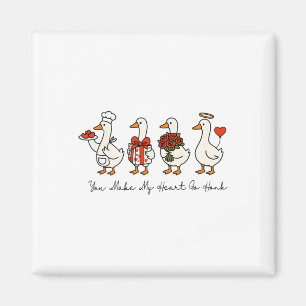 Valentine You Make My Heart Go Honk Funny Silly Go Magnet