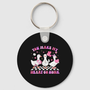 Valentine You Make My Heart Go Honk Silly Goose Gi Key Ring