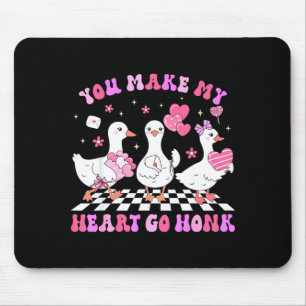 Valentine You Make My Heart Go Honk Silly Goose Gi Mouse Mat