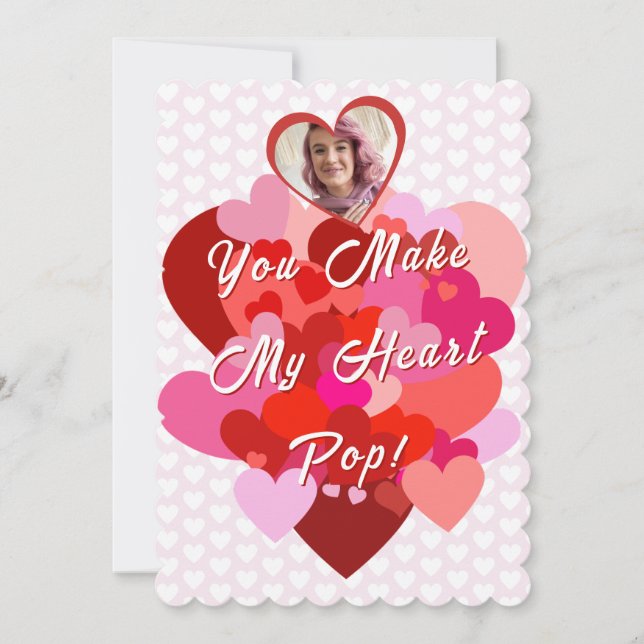 Valentine You Make My Heart Pop Card (Front)