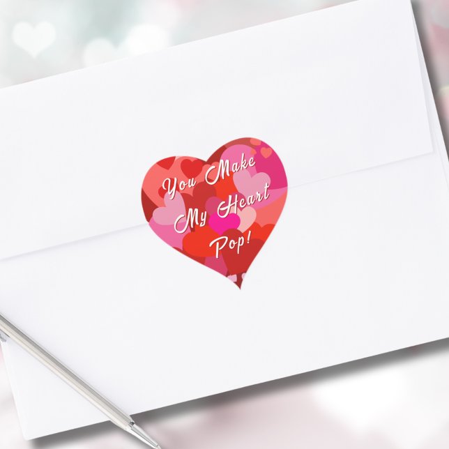 Valentine You Make My Heart Pop Heart Sticker (Creator Uploaded)
