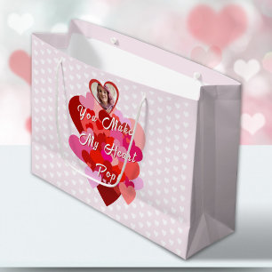 Valentine You Make My Heart Pop Large Gift Bag