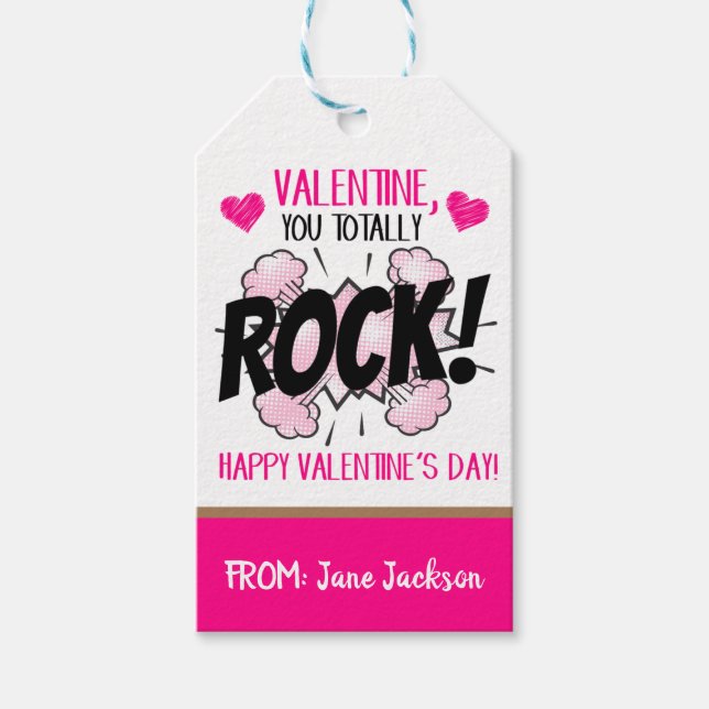 Valentine You Rock Gift Tag (Front)