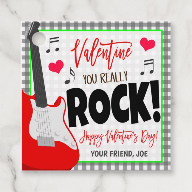 Valentine You Rock Gift Tag (Front)