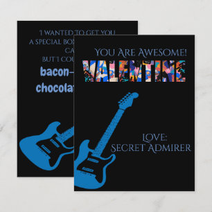 Valentine You Rock Red Guitar Kids Valentine's Day Card