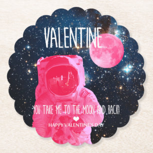 Valentine, you take me to the moon and back! paper coaster