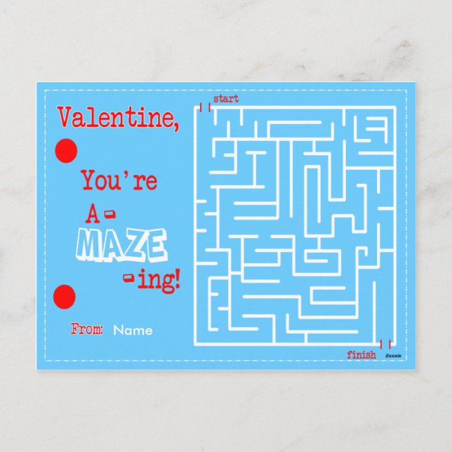 Valentine You're A-MAZE-ING Holiday Postcard (Back)