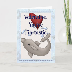 Valentine You're Fin-tastic Dolphin Card d1