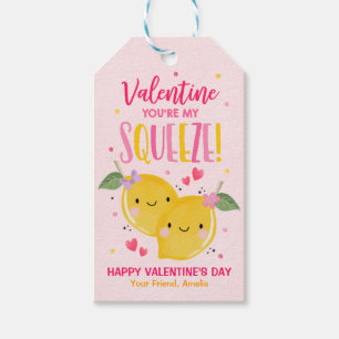 Valentine You're My Main Squeeze Lemon Classroom Gift Tags