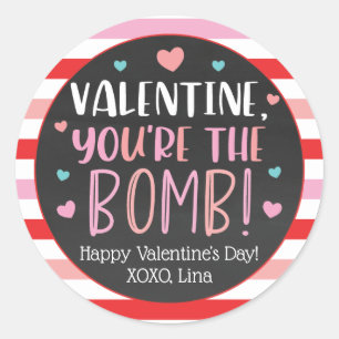 Valentine, You're The Bomb Stickers