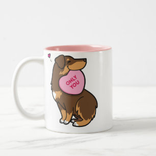 Valentine's 2015-Australian Shepherd-Red Two-Tone Coffee Mug