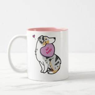 Valentine's 2015-Australian Shepherd-TP BlueMerle2 Two-Tone Coffee Mug