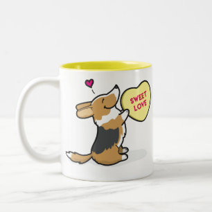 Valentine's 2015 Cardigan Corgi Tri-Col Coffee Mug