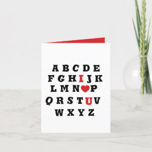 valentines 2026 alphabet i love you holiday card
