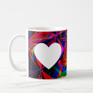 Valentines Abstract Psychedelic Colourful Red Coffee Mug