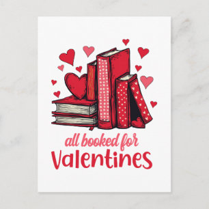 Valentines All Booked For Valentines Book Lovers Holiday Postcard