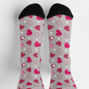 Valentine's All Over Heart Print Crew Socks
