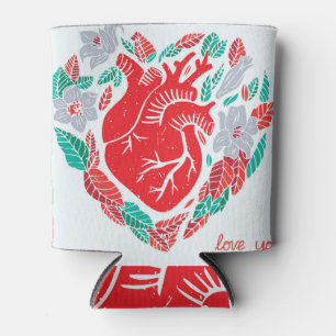 Valentine's Anatomical Heart: Unique Card Can Cooler