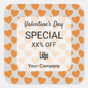 Valentine's Announcement on Marketing Collateral Square Sticker