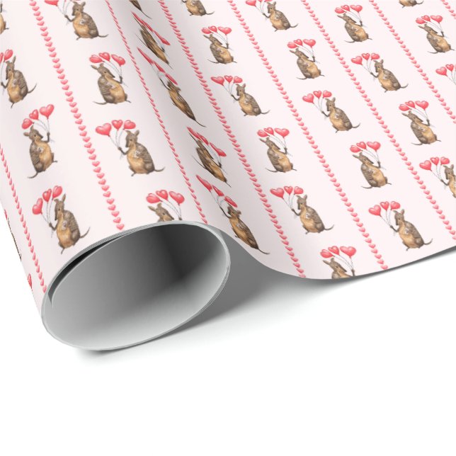 Valentine's Armadillo Wrapping Paper (Roll Corner)
