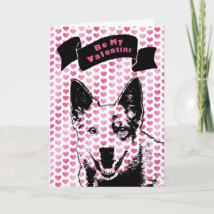Valentines - Australian Cattle Dog Silhouette Holiday Card